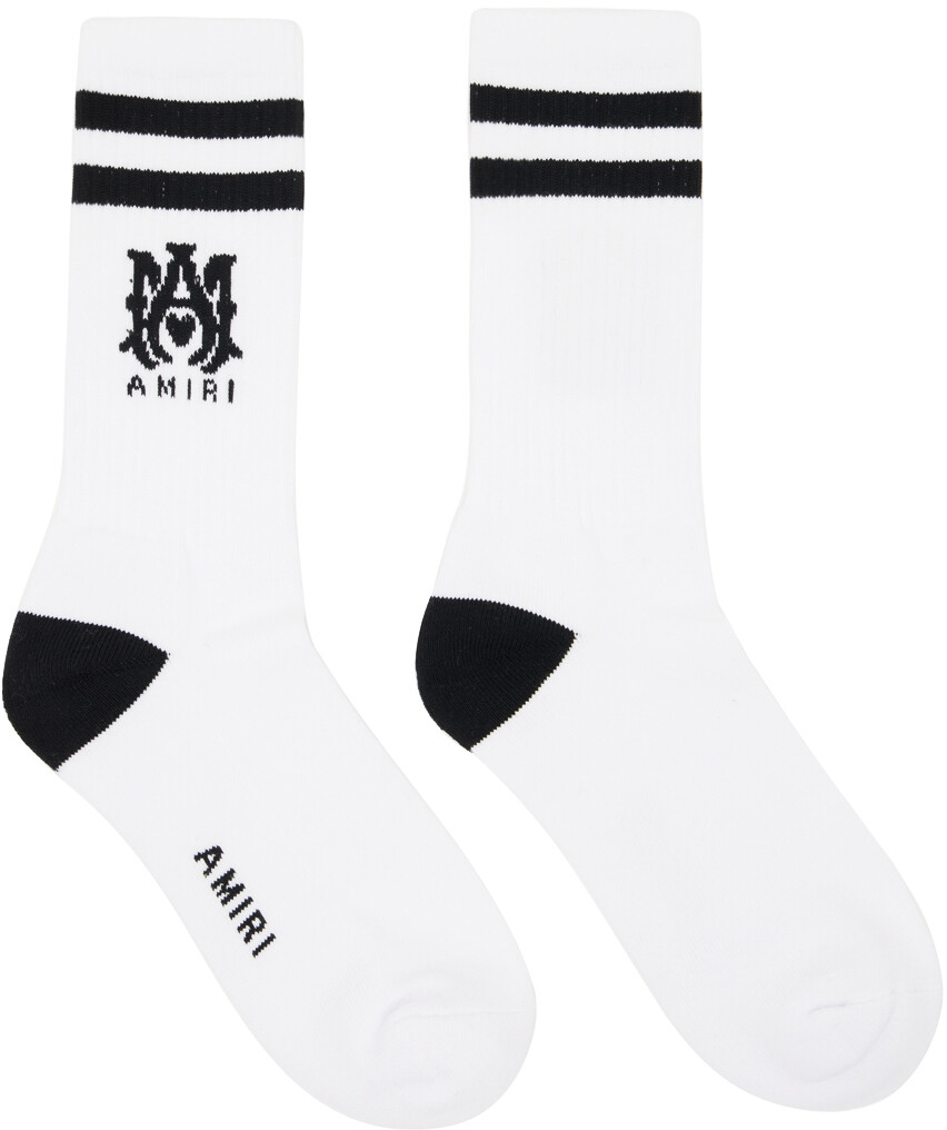 

Бело-черные носки M.A. в рубчик AMIRI