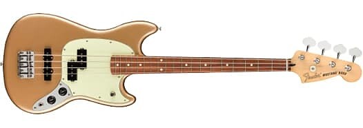 

Fender Player Mustang Bass PJ, накладка на гриф Pau Ferro, цвет Firemist Gold — MX22110932