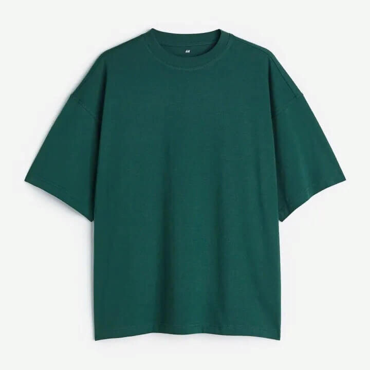 

Футболка оверсайз H&M Fit Cotton, темно-зеленый