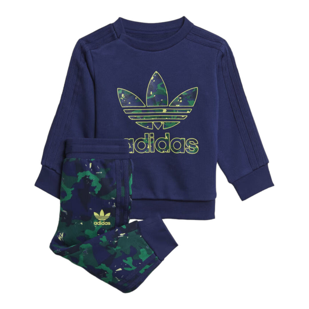 

Спортивный костюм Adidas Originals Camo Print Crew, синий/зеленый