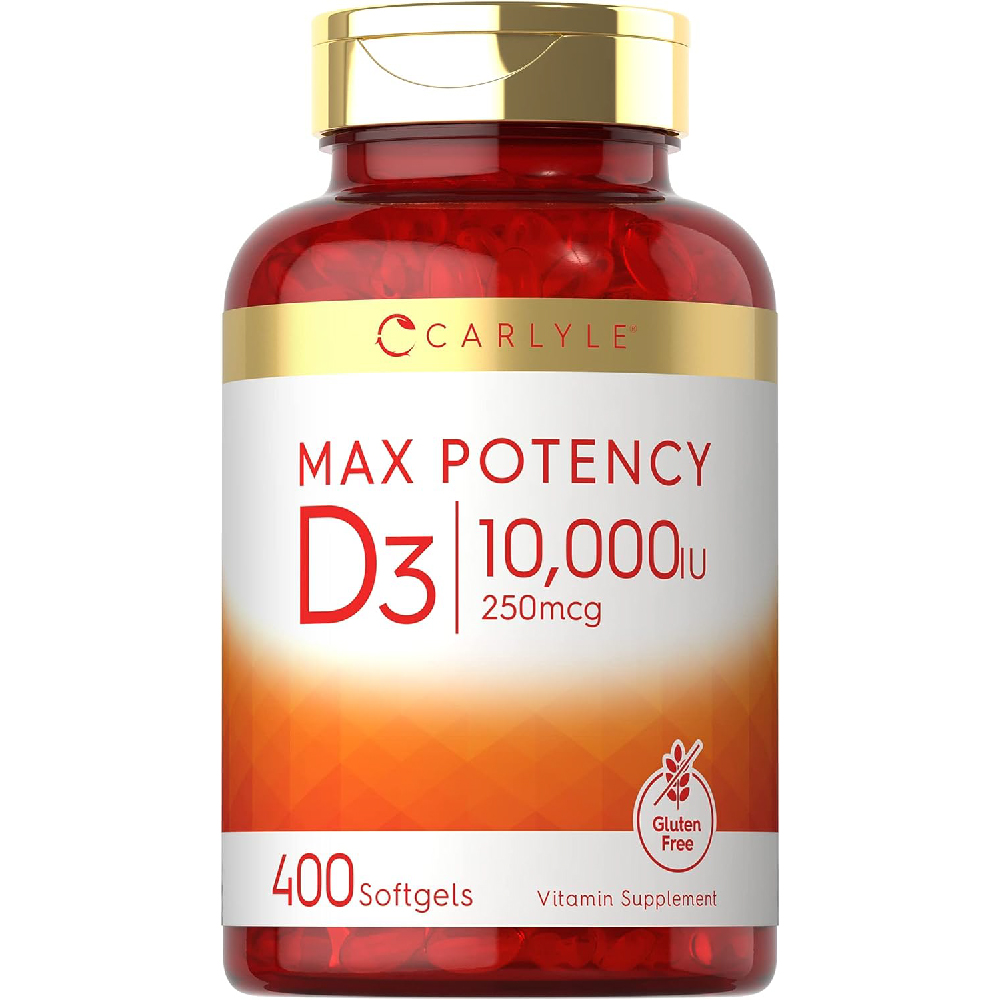 Витамин D Carlyle 10 000 МЕ, 400 мягких таблеток добавка maxi health с витамином d3 10 000 ме в мягких капсулах 180 капсул