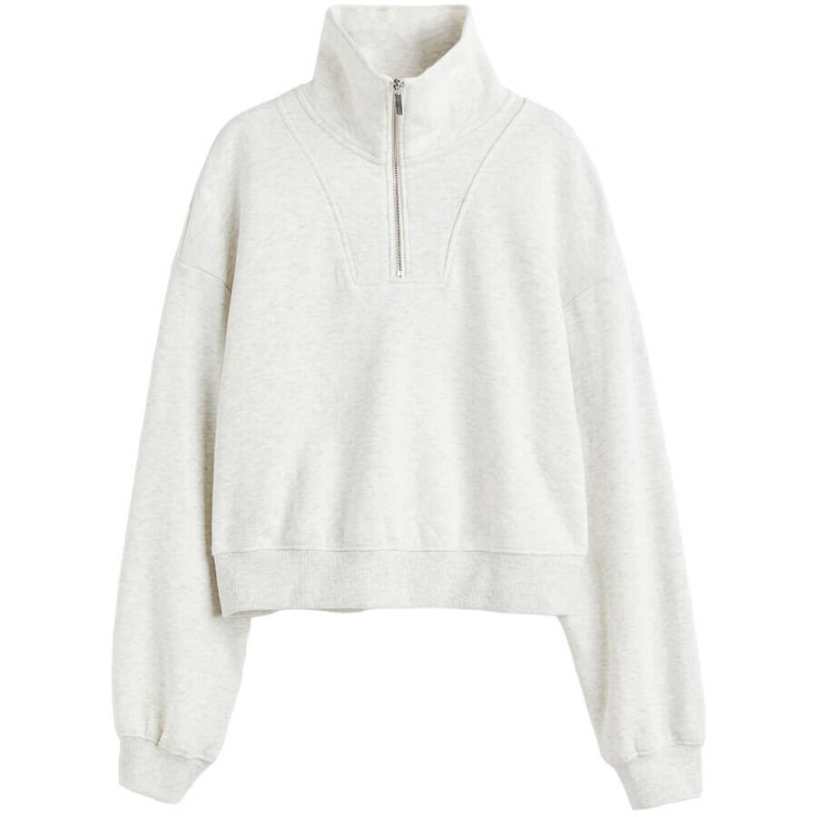 

Свитшот H&M Half-zip, светло-серый