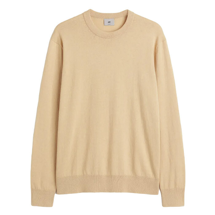

Джемпер H&M Slim Fit Cashmere-Blend, светло-бежевый