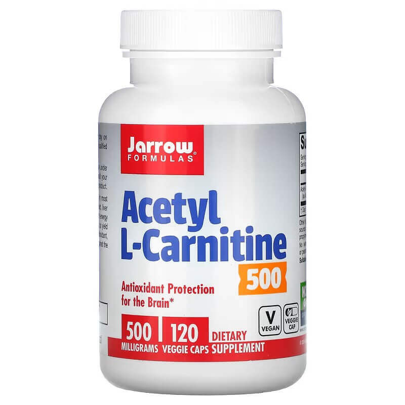 Ацетил L-карнитин Jarrow Formulas 500 мг, 120 капсул jarrow formulas l карнитин 500 500 мг 100 вегетарианских капсул licaps