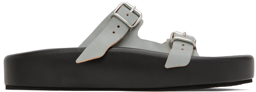 

Черно-серые кожаные сандалии MM6 Maison Margiela