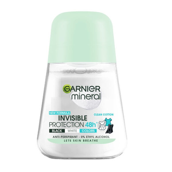 

Garnier Шариковый антиперспирант Mineral Invisible Protection Clean Cotton 50мл