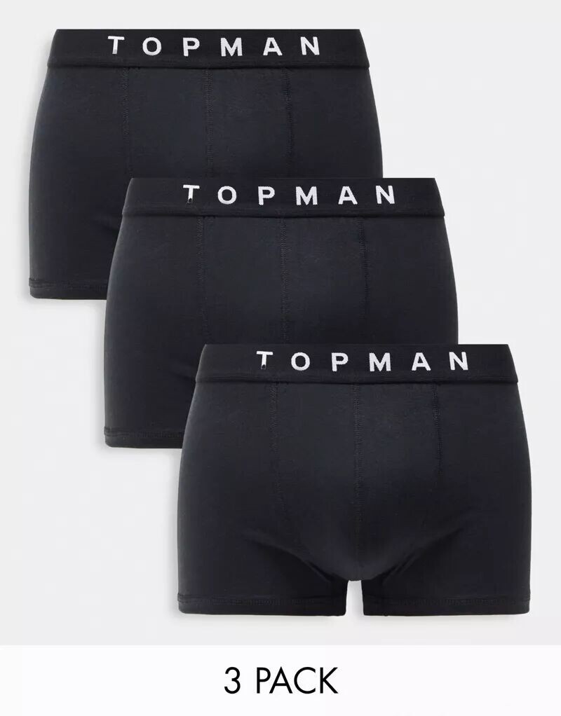 

Черные трусы Topman (3 шт.) с черным поясом