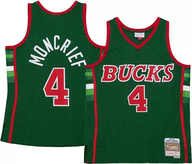 

Мужская майка Mitchell & Ness Milwaukee Bucks 1983 Sidney Moncrief # 4 Swingman