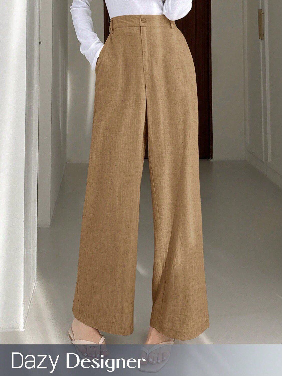 

Женские брюки Dazy Designer, однотонные, элегантный дизайн, кофейно-коричневый