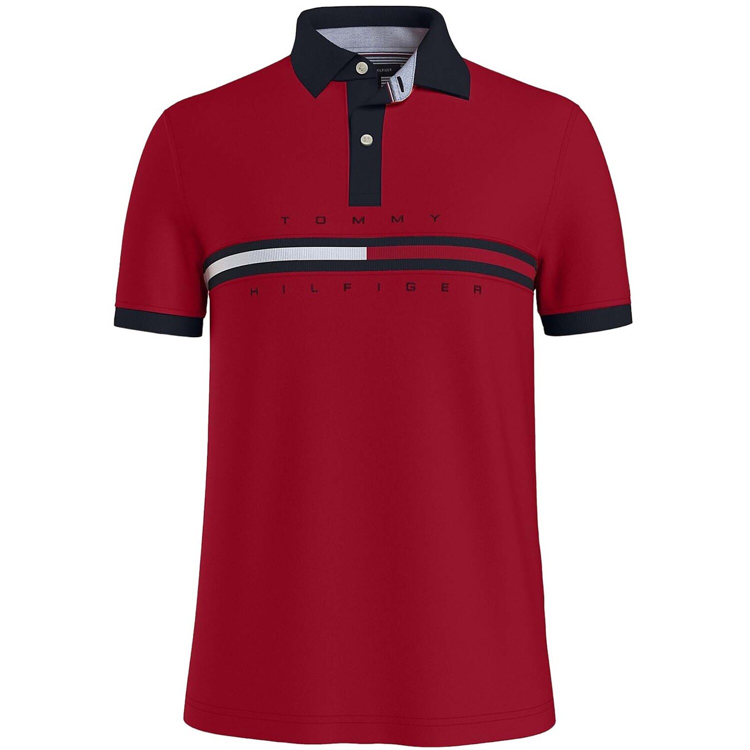 

Поло Tommy Hilfiger Bar Stripe, темно-красный