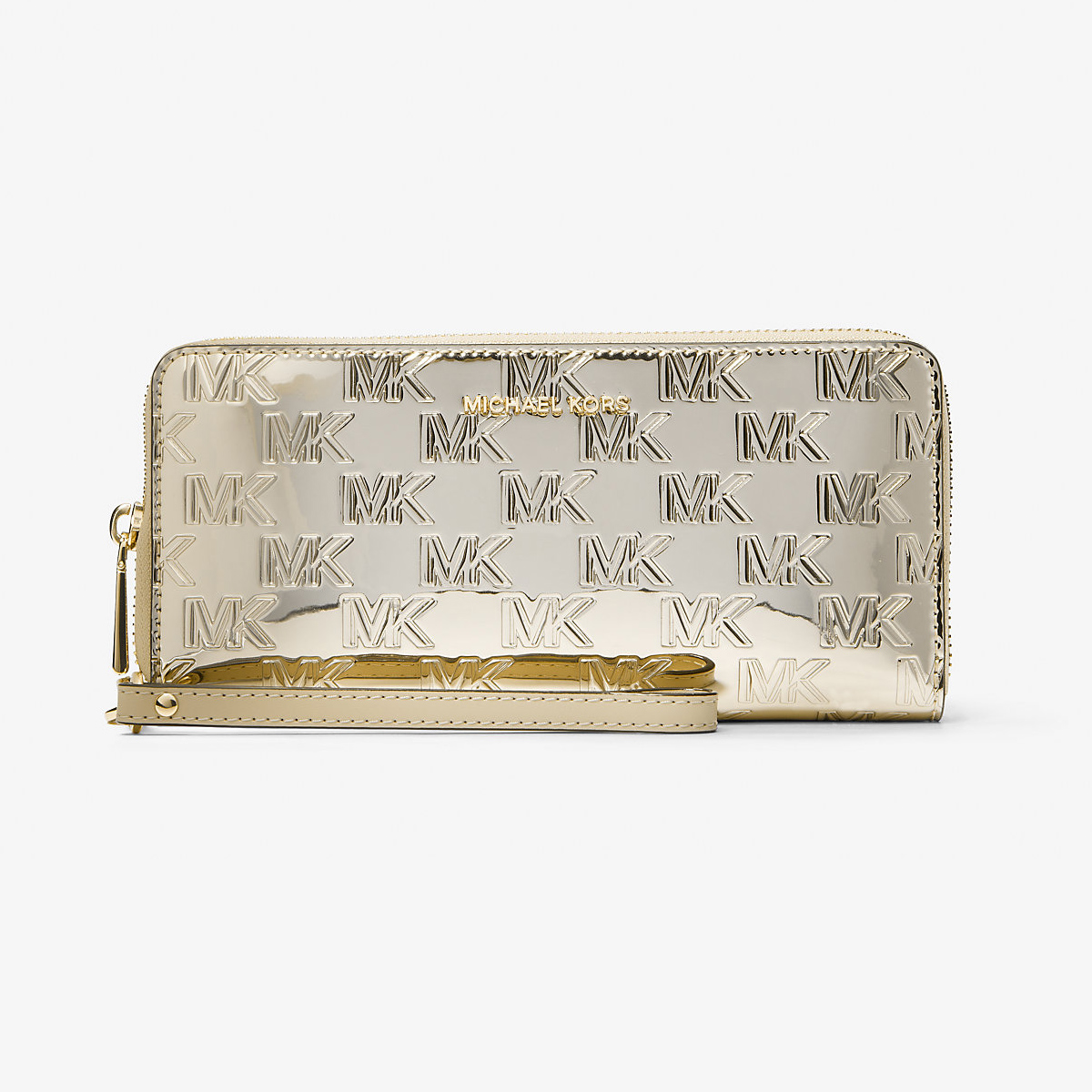 

Кошелек Michael Michael Kors Large Logo Embossed Patent Continental, золотистый