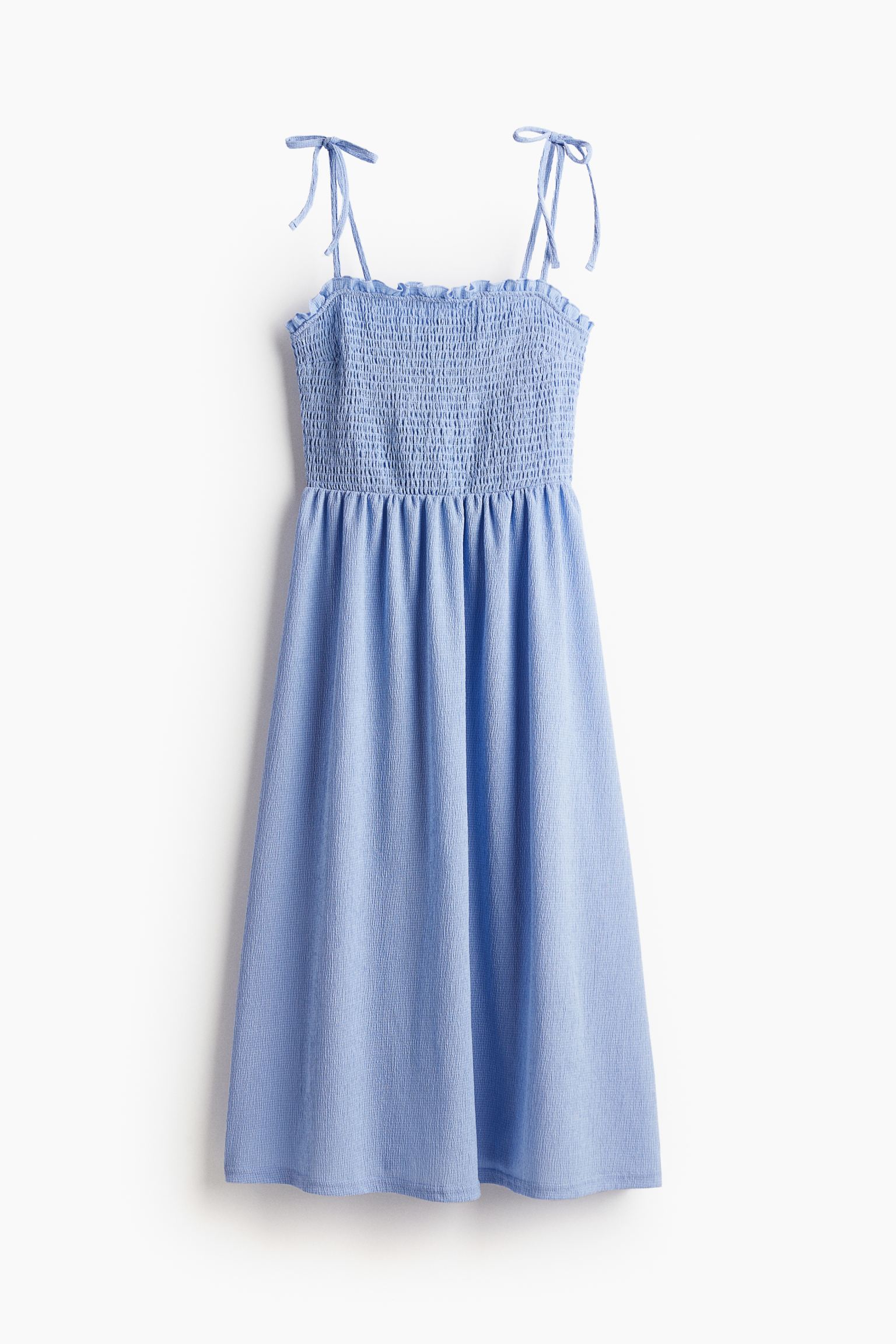 цена Платье H&M Tie-shoulder-strap Smocked, голубой