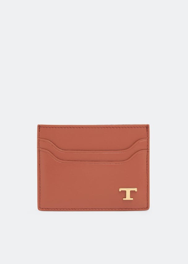 

Картхолдер TOD'S Leather cardholder, оранжевый