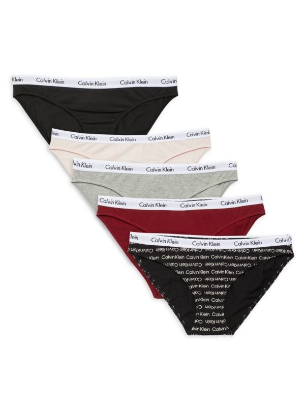 

Набор из 5 трусиков бикини с логотипом на талии Calvin Klein Black red multi