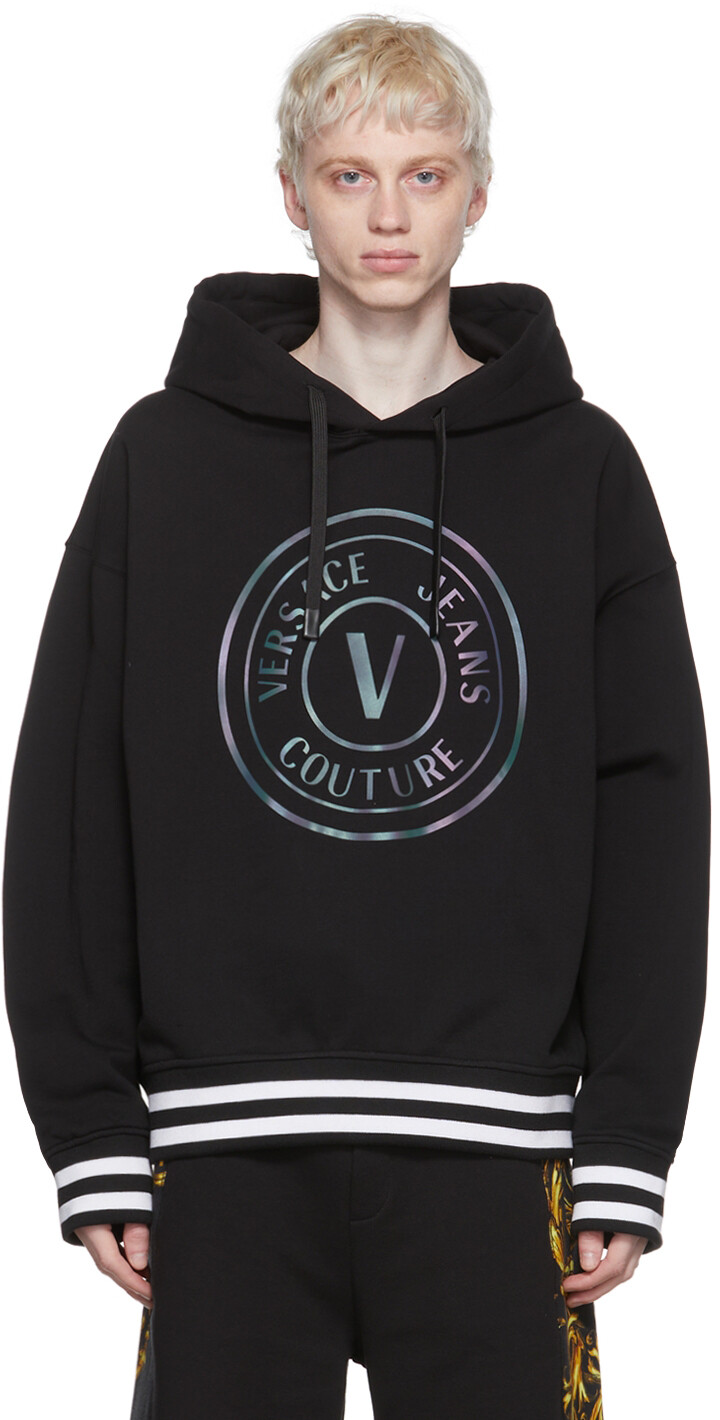 

Худи черного цвета с V-образной эмблемой Versace Jeans Couture, Черный