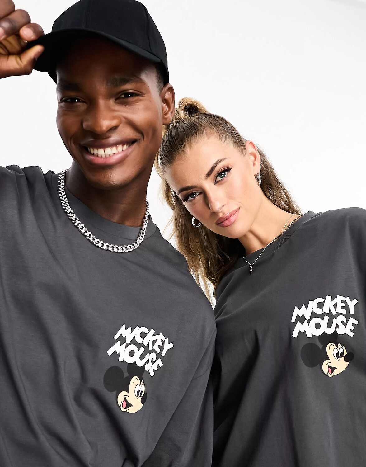 

Футболка Asos Design Unisex Oversized With Mickey Mouse Print, серый