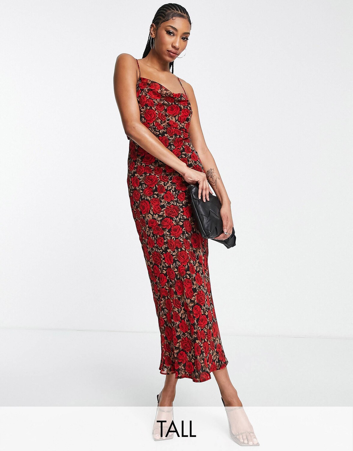 

Платье-комбинация миди Topshop Tall rose
