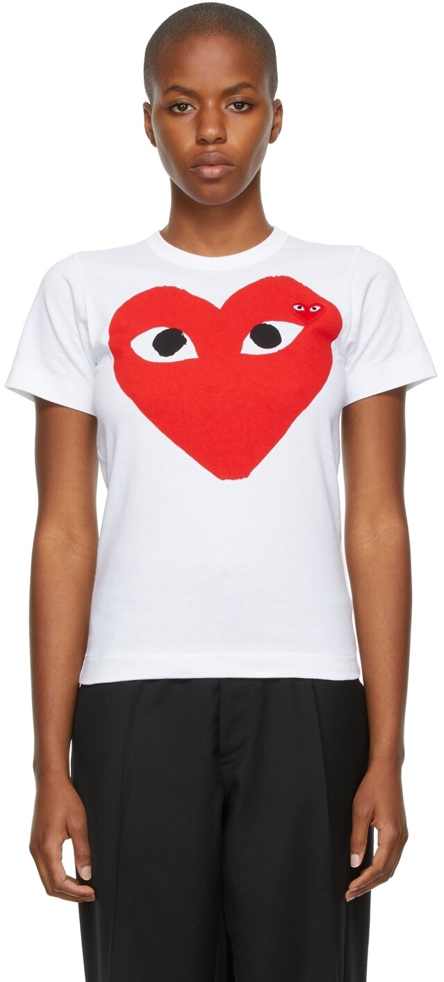 

Большая футболка с двойным сердцем Comme des Garçons Play
