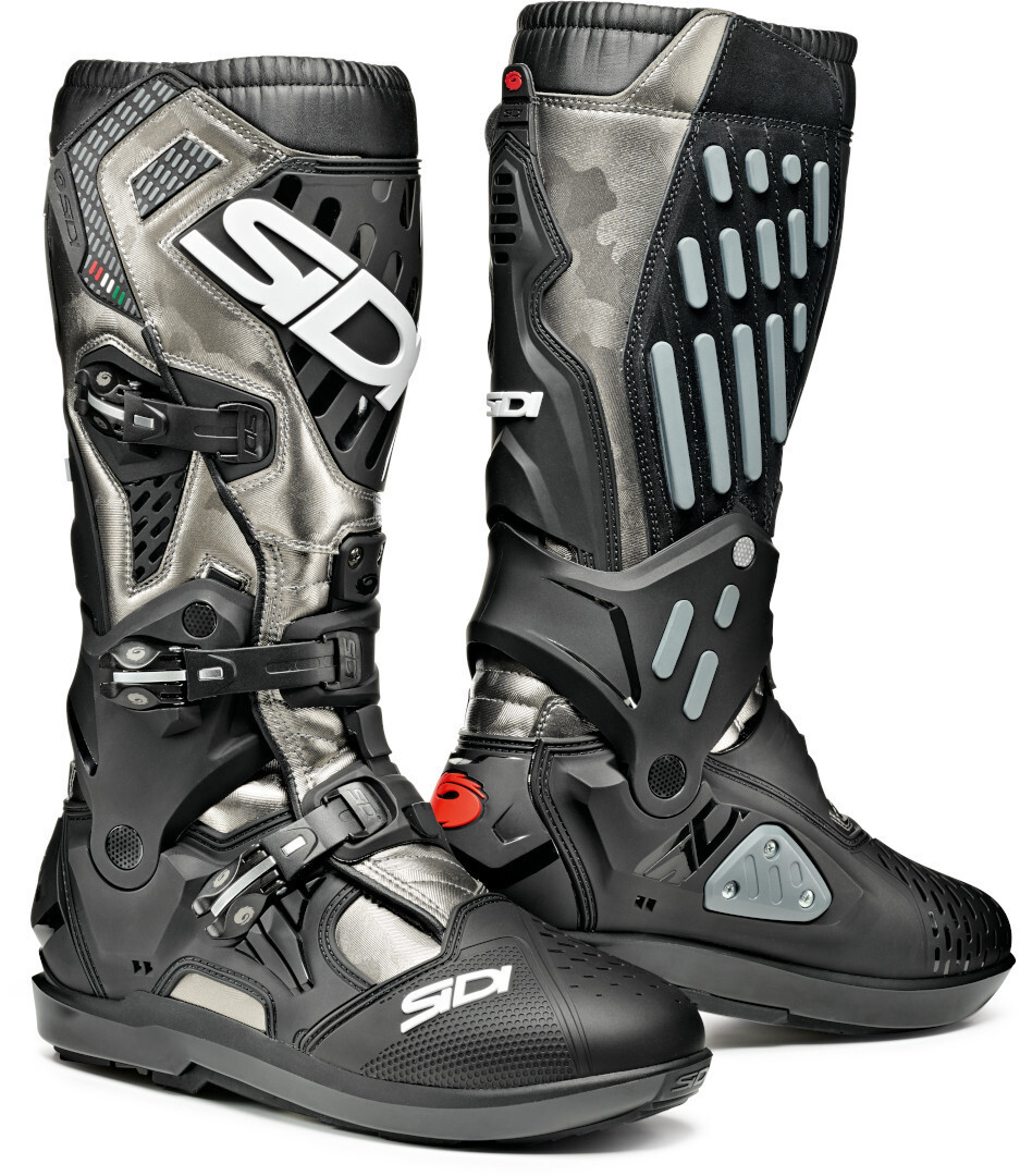 

Sidi Atojo SRS Camo Мотокросс сапоги, черный/серебристый