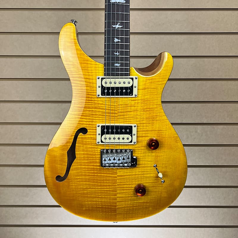 Полуакустическая электрогитара PRS SE Custom 22, желтый электрогитара rickenbacker 330 thinline semi hollow electric guitar mapleglo