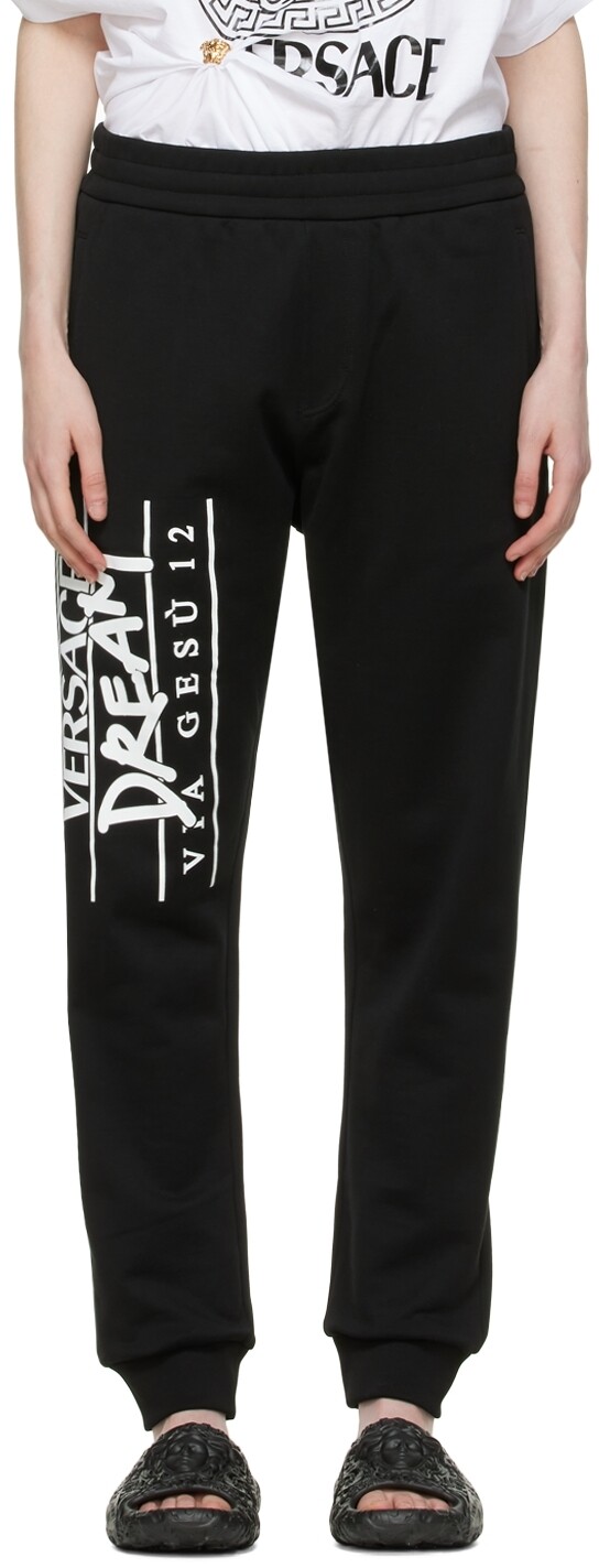 

Черные хлопковые брюки для отдыха Versace