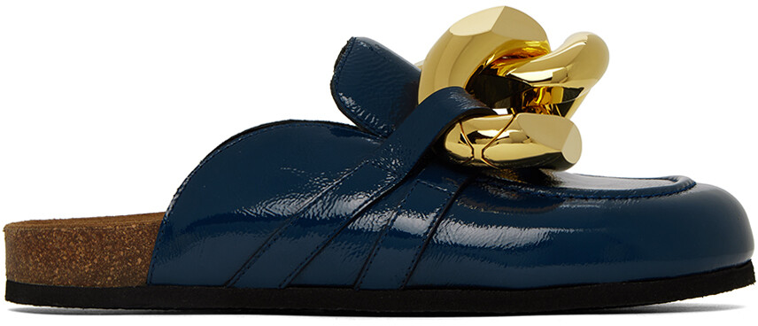 

Синие лоферы с цепочкой JW Anderson, Синий