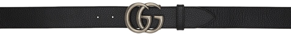 

Двусторонний широкий черно-коричневый ремень с узором GG Marmont Gucci