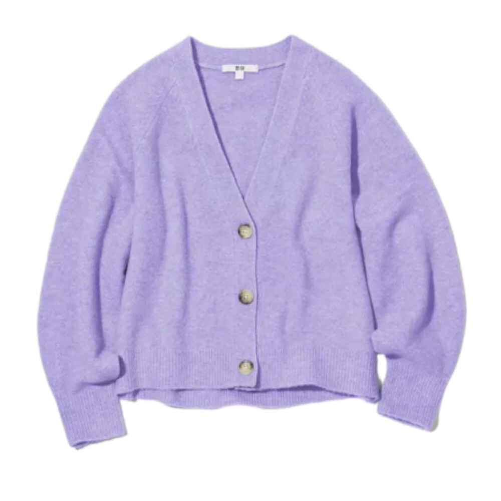 

Кардиган Uniqlo Souffle Yarn Short, фиолетовый