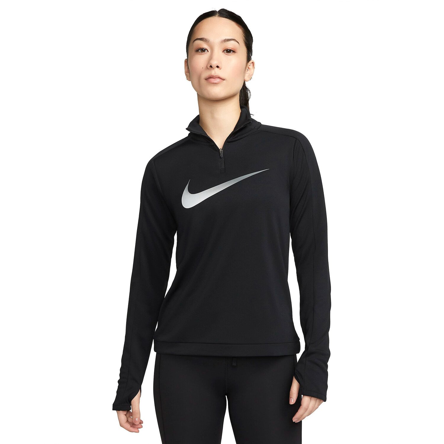 

Лонгслив Nike Dri-Fit Swoosh Women's 1/4-Zip Running Mid Layer, черный