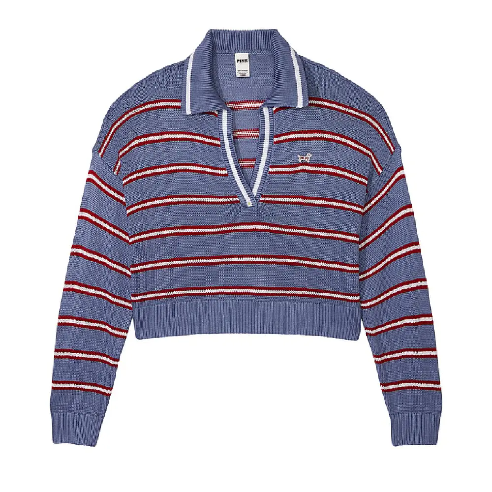 

Свитер Victoria's Secret Pink Cambridge Knit Prep Polo, мультиколор