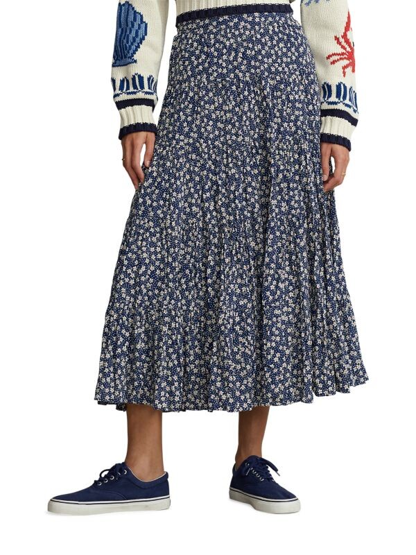 

Многоуровневая юбка-миди с цветочным принтом Polo Ralph Lauren Navy multicolor