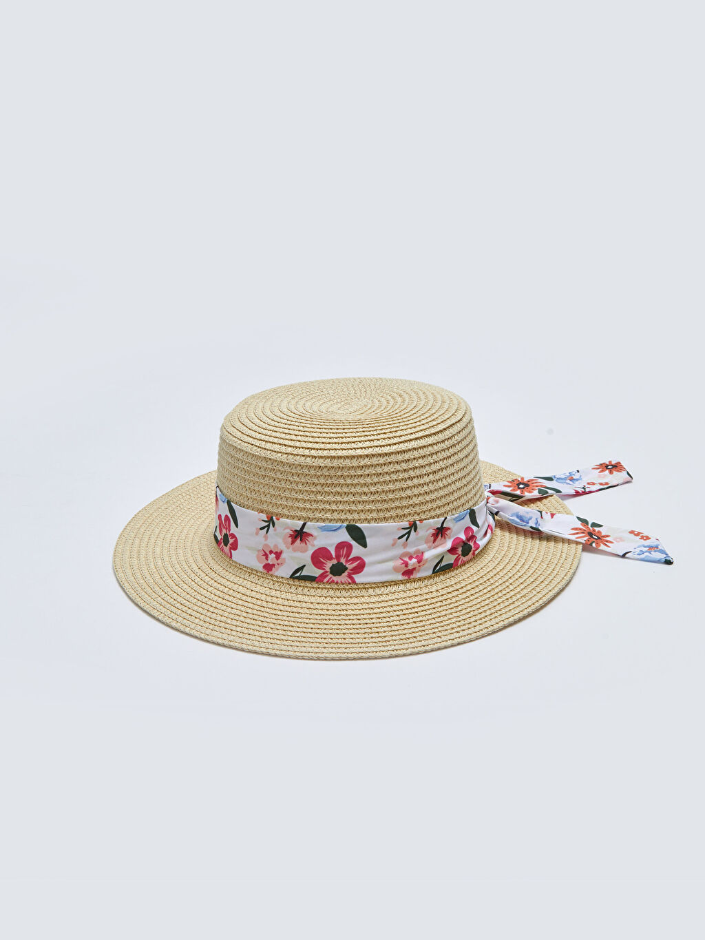 Женская соломенная шляпа Fedora с полосками LCW Accessories