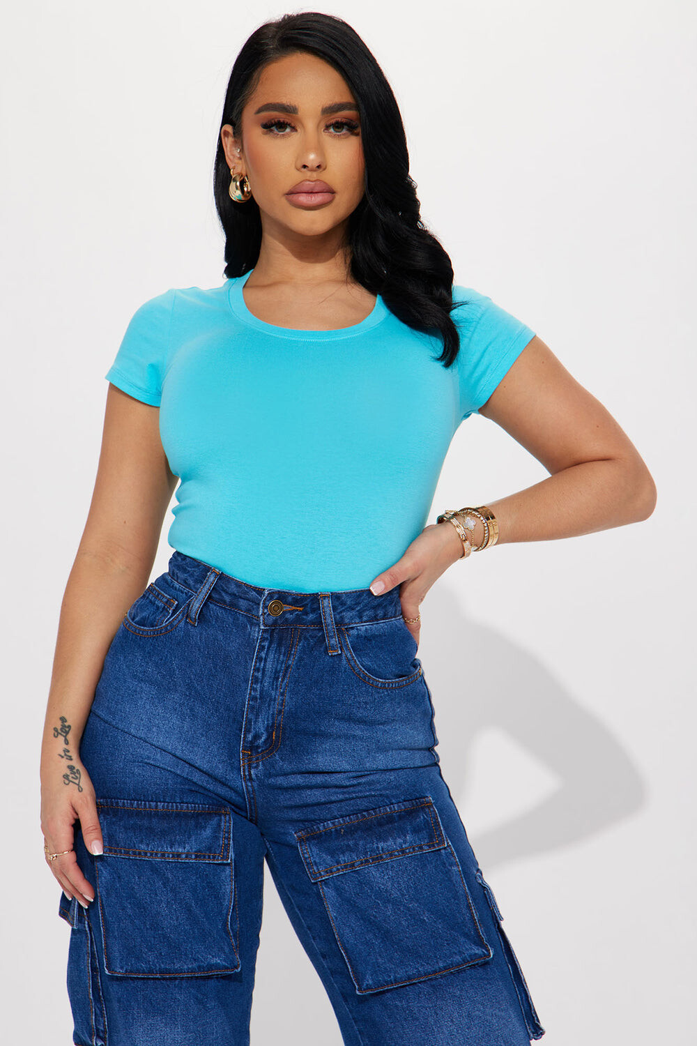 

Футболка Fashion Nova 64000, аква