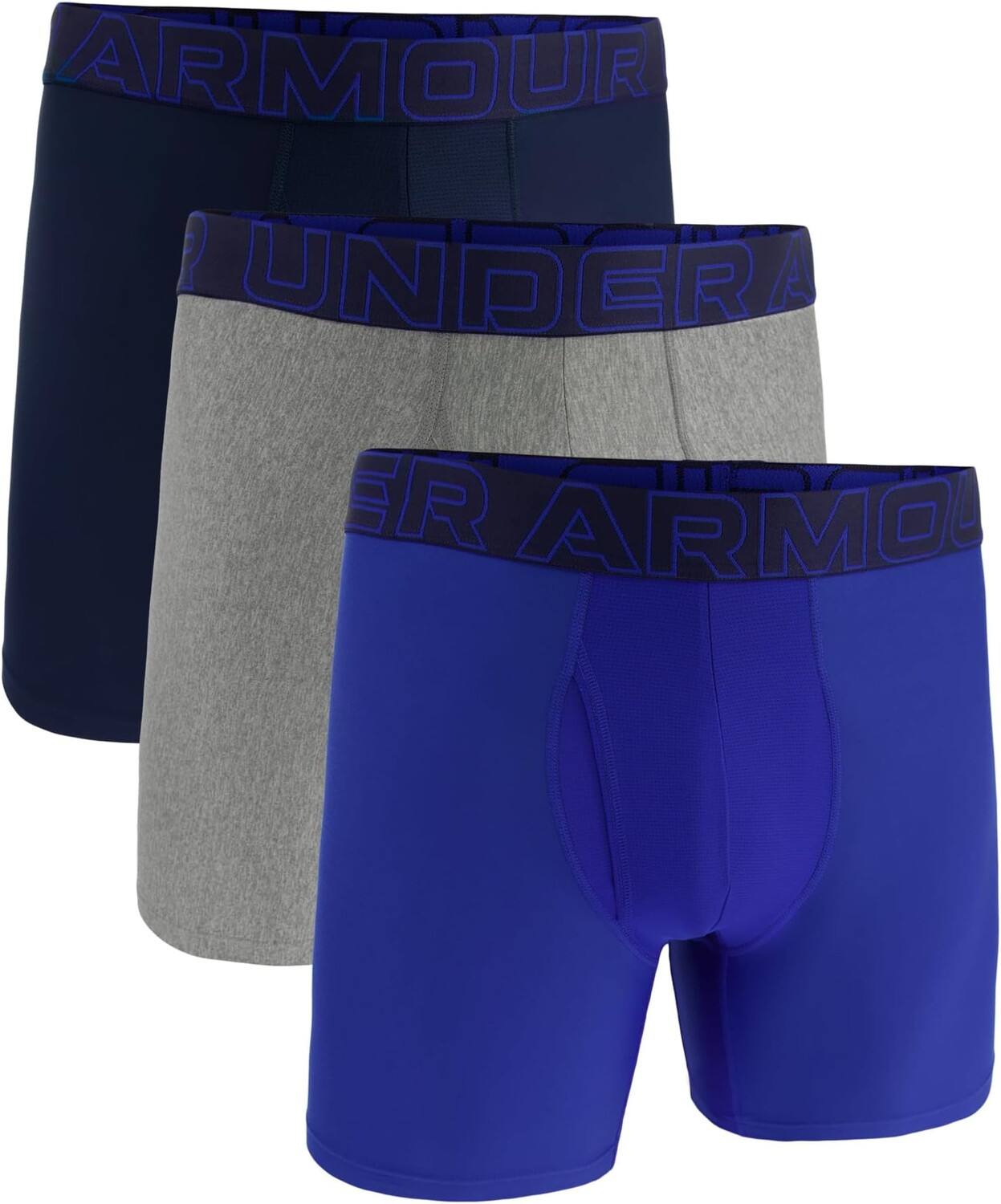 

Боксеры Under Armour 3-Pack Performance Tech Solid 6" Boxer Briefs, цвет Royal