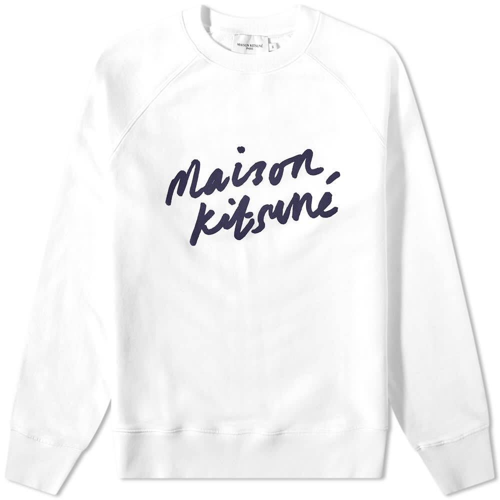 

Толстовка Maison Kitsune Handwriting Clean Crew Sweat, Белый