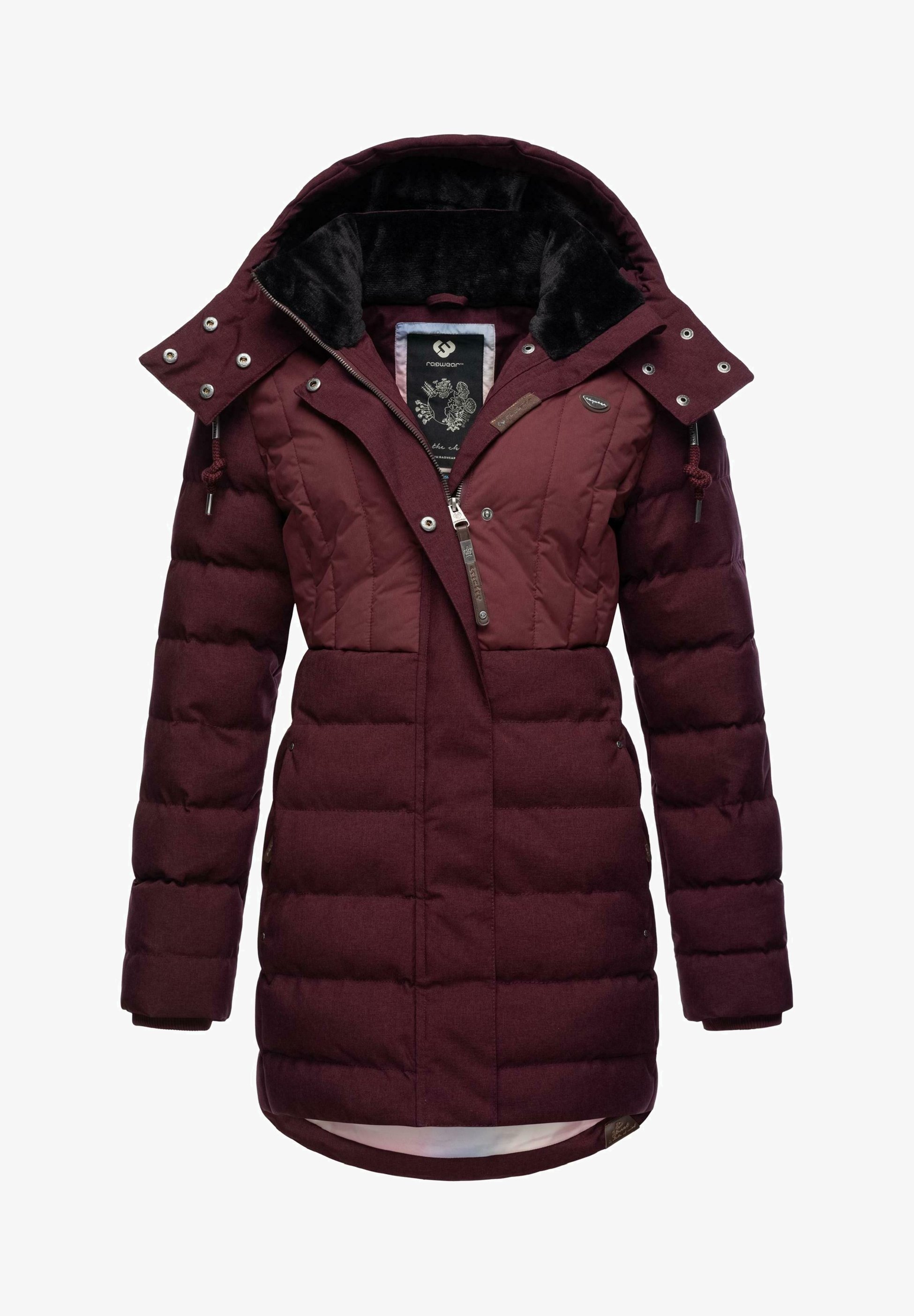 Пальто зимнее Ragwear со съемным капюшоном, красный зимнее пальто ragwear темно синий