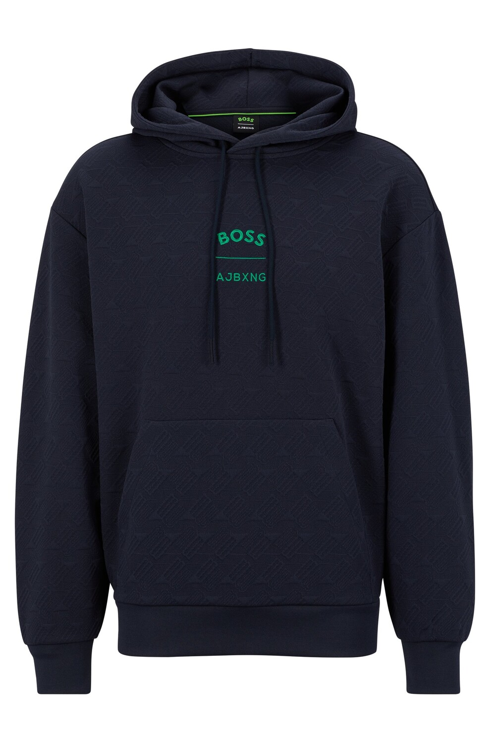 

Худи Hugo Boss X Ajbxng Relaxed-fit With All-over Monogram Jacquard, темно-синий