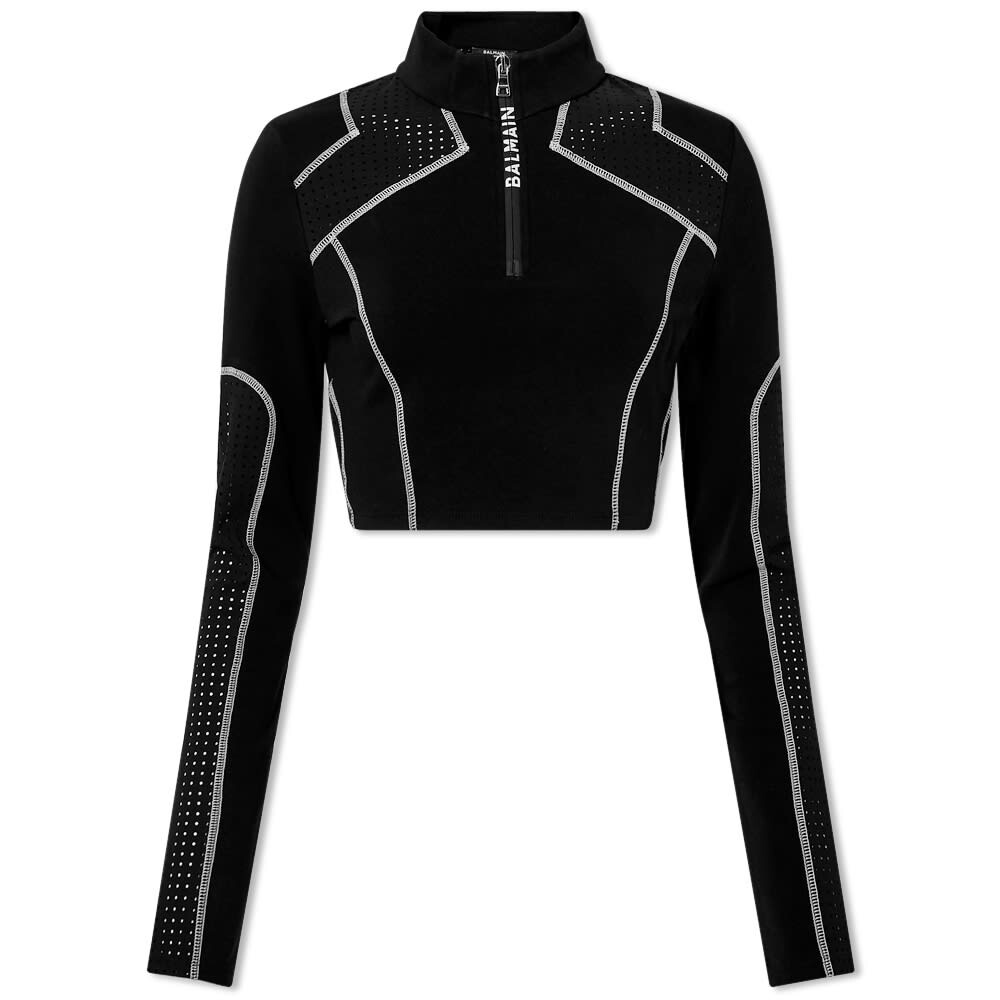 

Топ Balmain Long Sleeve Zip Crop Top