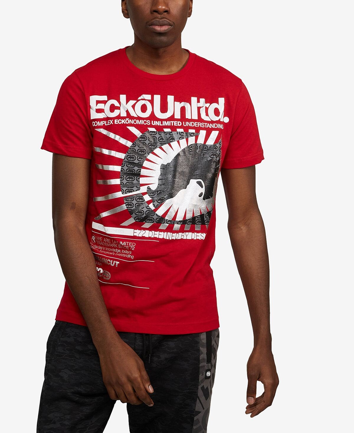 

Мужская футболка с рисунком star burst Ecko Unltd, красный