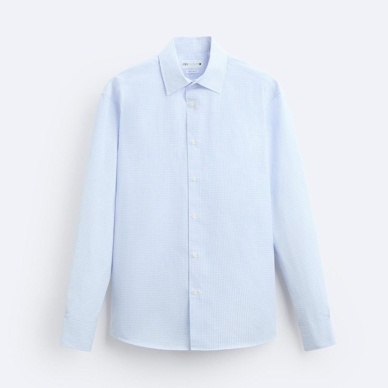Рубашка Zara Striped Shirt, голубой/желтовато-белый рубашка zara fine corduroy желтовато белый