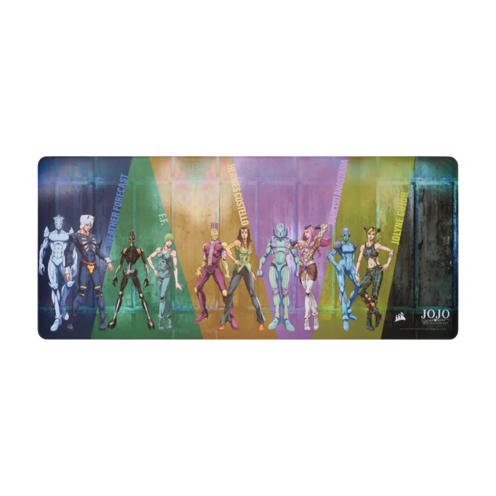 

Игровой коврик для мыши Corsair MM350 PRO JOJO STONE OCEAN Spill-Proof Cloth Extended XL Jolyne Edition, разноцветный