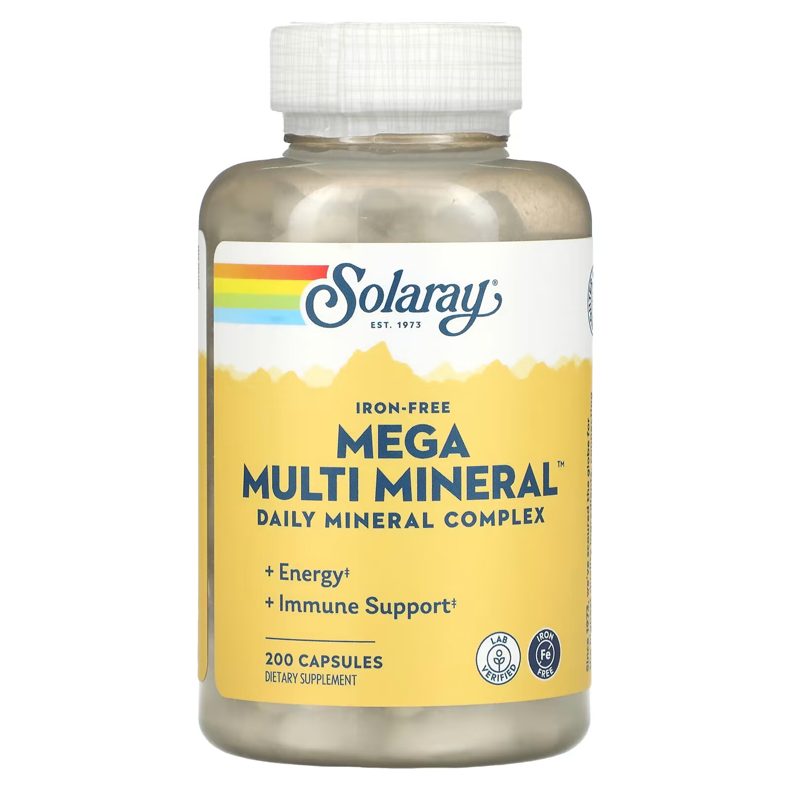 Solaray, Mega Multi Mineral, без железа, 200 капсул solaray high potency multi vita mega mineral мультивитамины 120 капсул