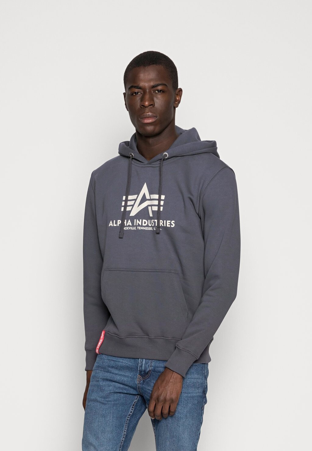 

Толстовка с капюшоном Alpha Industries, серый
