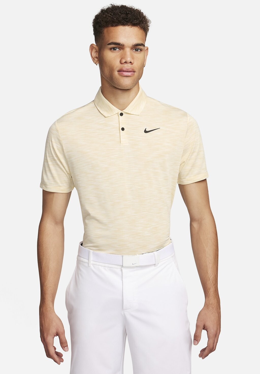 

Поло Dryfit Tour Space Dye Nike, цвет pale vanilla sail black