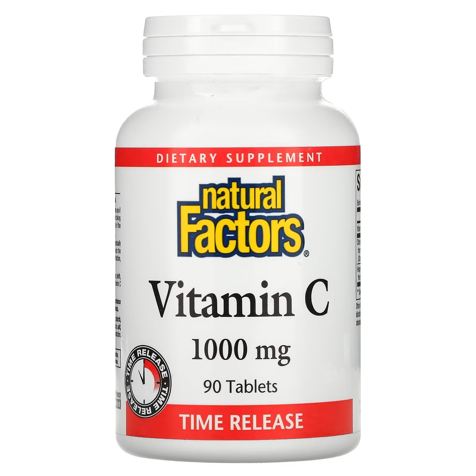 Natural Factors витамин C 1000 мг с медленным высвобождением, 90 таблеток natural factors same дисульфат тозилат 200 мг 30 таблеток с медленным высвобождением