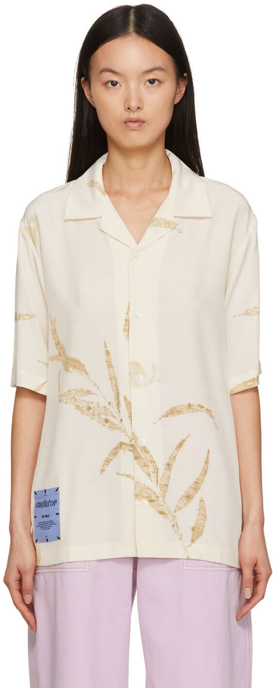

Рубашка с коротким рукавом Off-White Silk Pressed Leaves MCQ