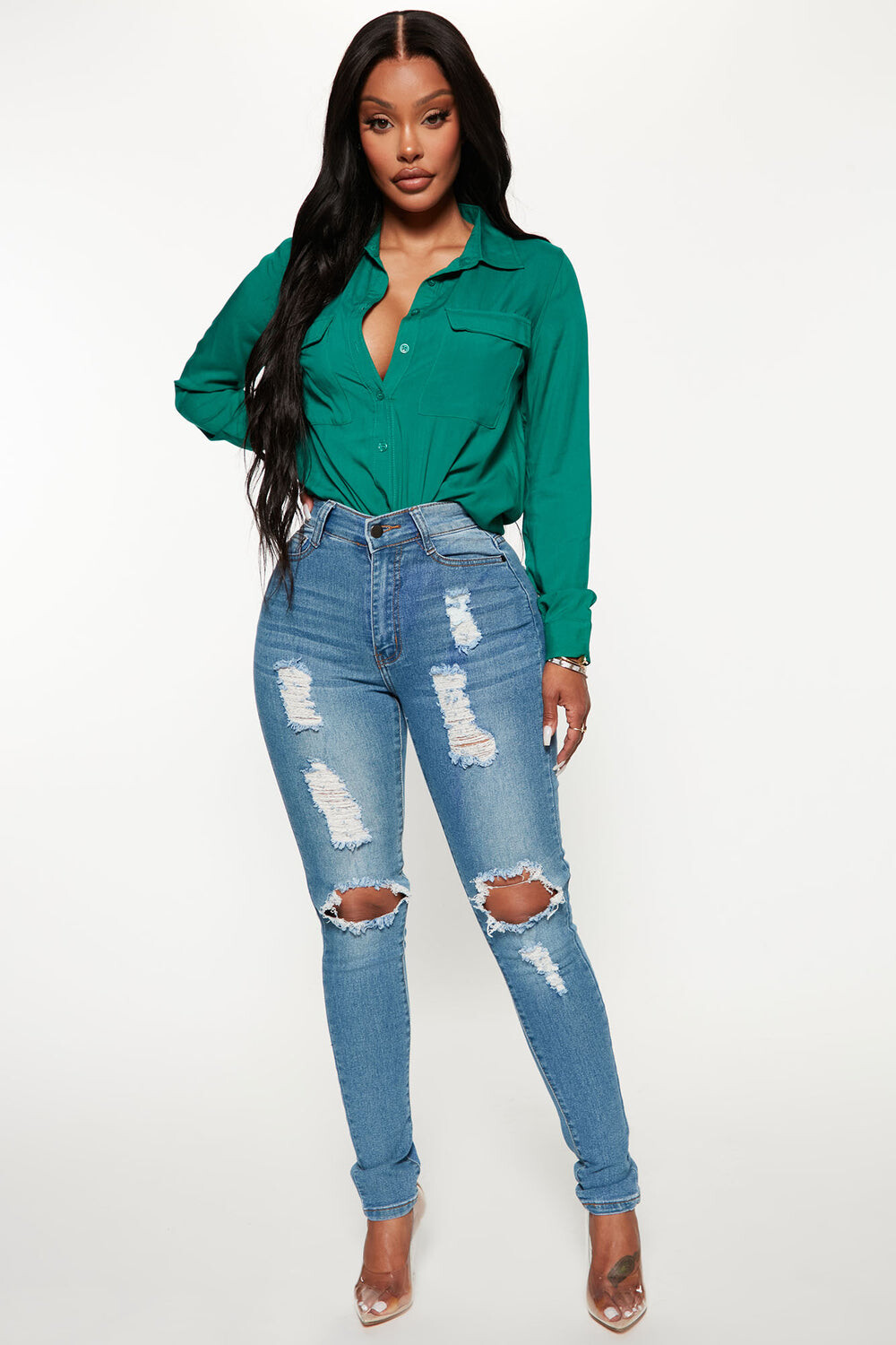 

Джинсы Fashion Nova BOB1, синий