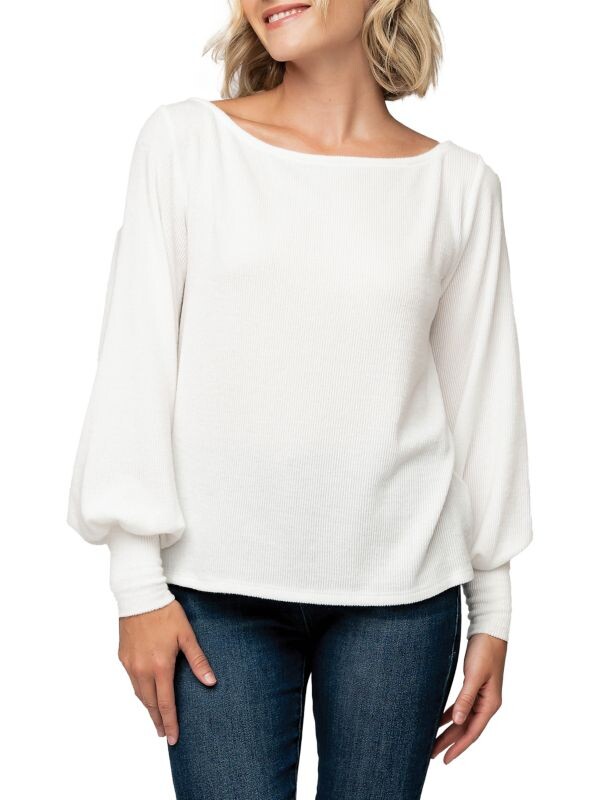 

Топ в Рубчик Gibsonlook с рукавами, winter white