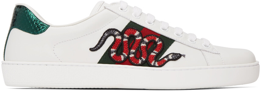 

Белые кроссовки Ace с вышивкой Gucci