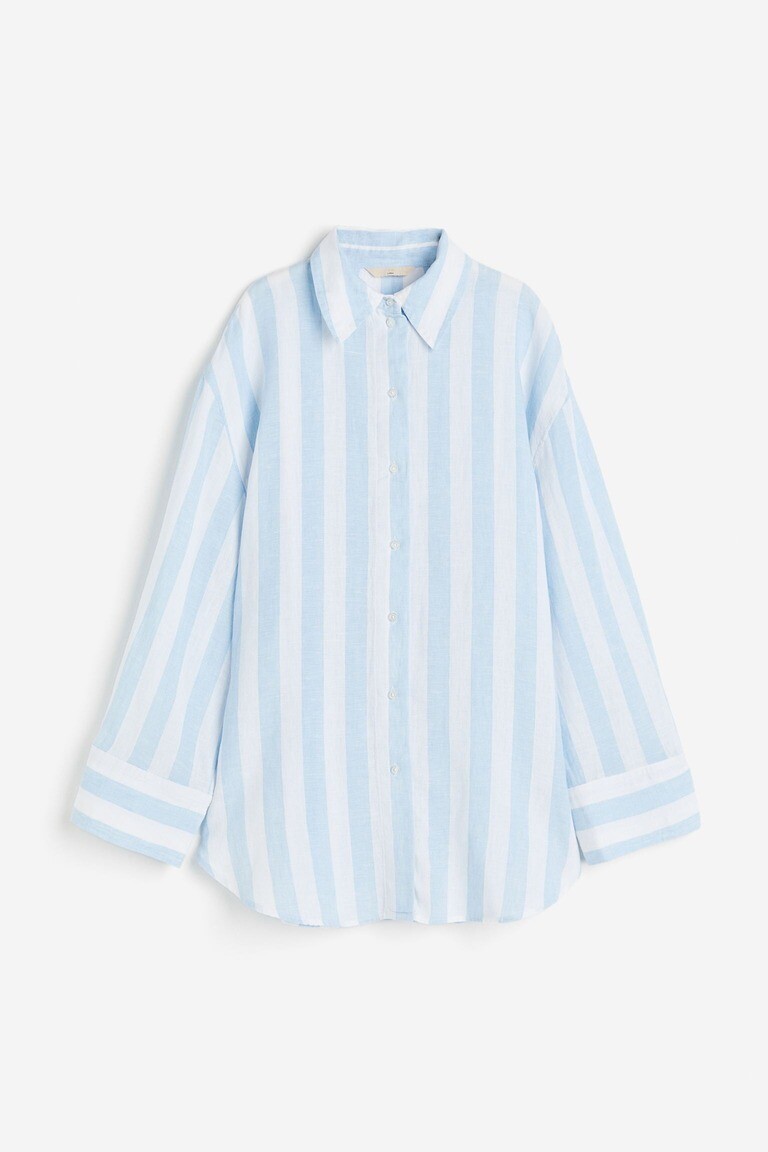 

Льняная рубашка H&M, голубой